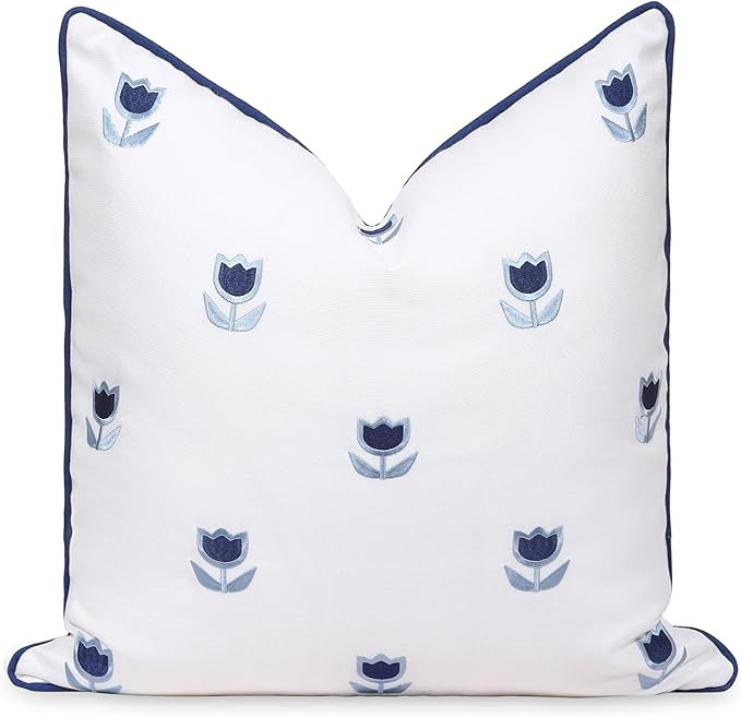 Hofdeco Premium Coastal Patio Indoor Outdoor Throw Pillow Cover Only, 20"x20" Water Repellent for... | Amazon (US)