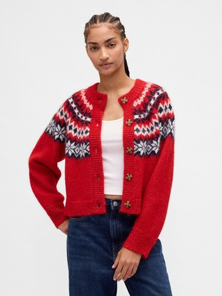 Fuzzy Fair Isle Cardigan Sweater | Gap (CA)