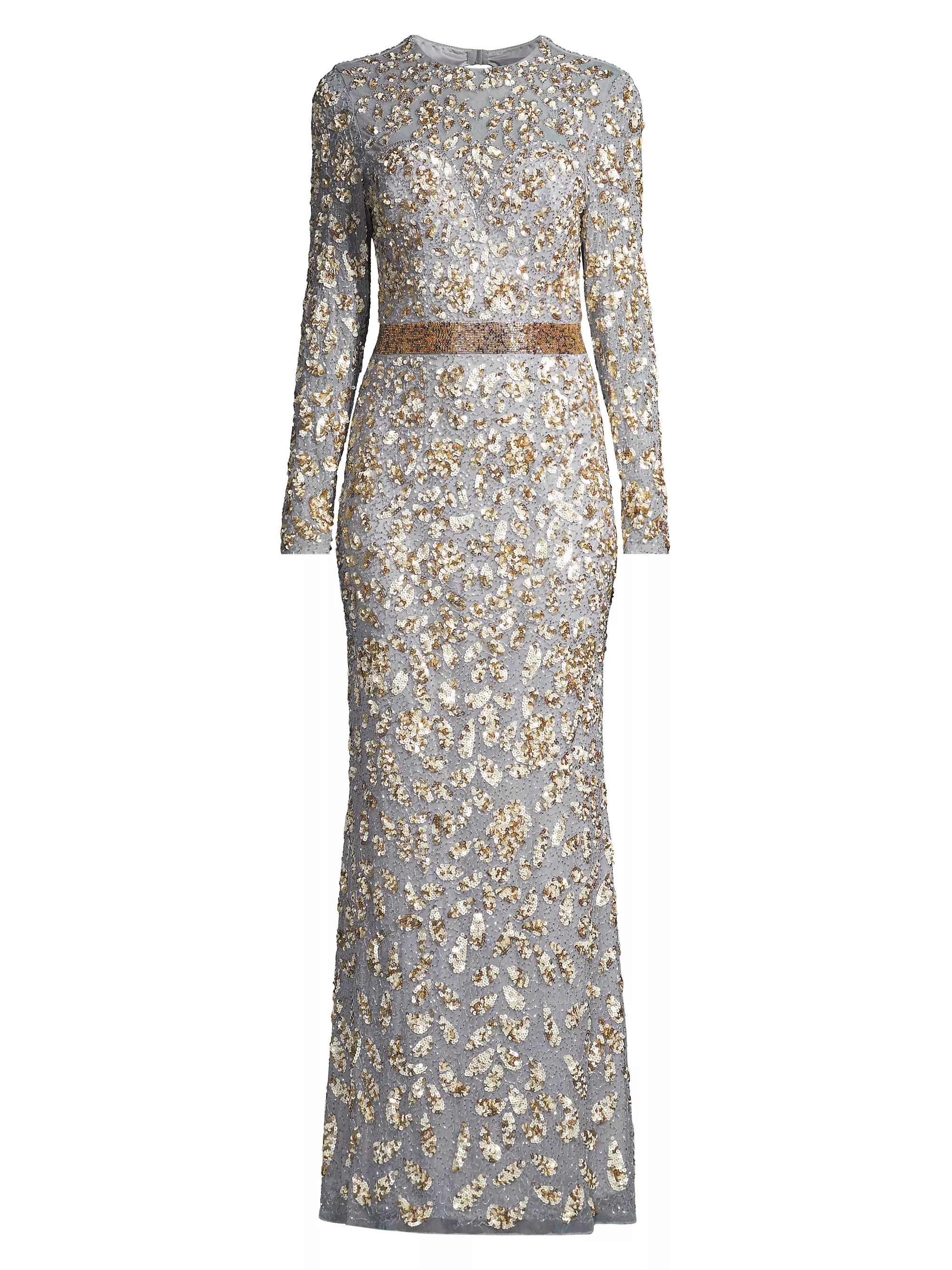 Beaded Long Sleeve Gown | Saks Fifth Avenue