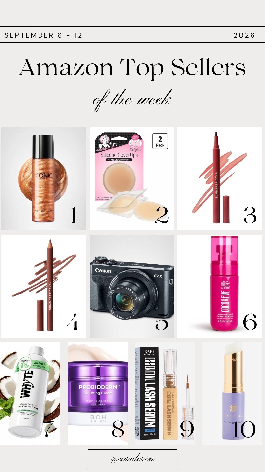 Last week’s Amazon best sellers

#LTKBeauty