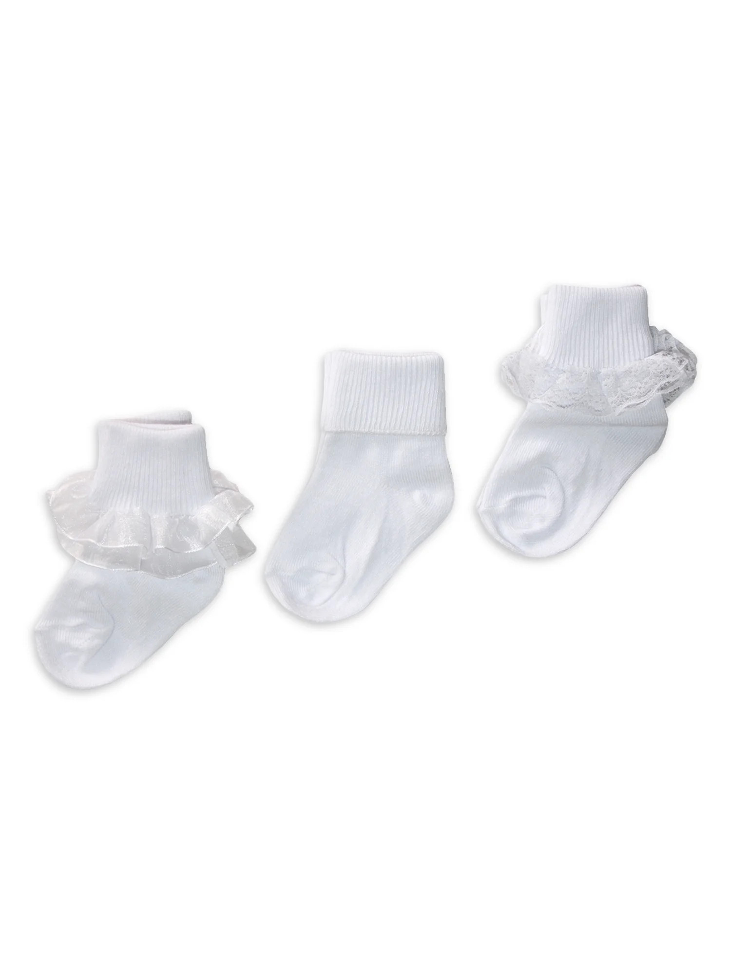 Wonder Nation Baby and Toddler Girls Lace Sock 3-pack | Walmart (US)