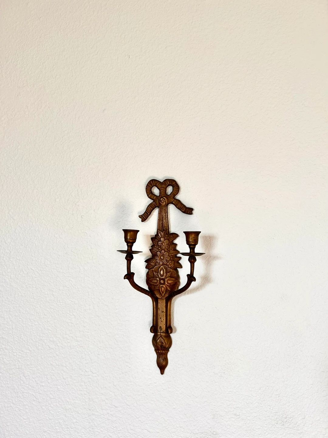 Brass Wall Candle Sconce - Etsy | Etsy (US)