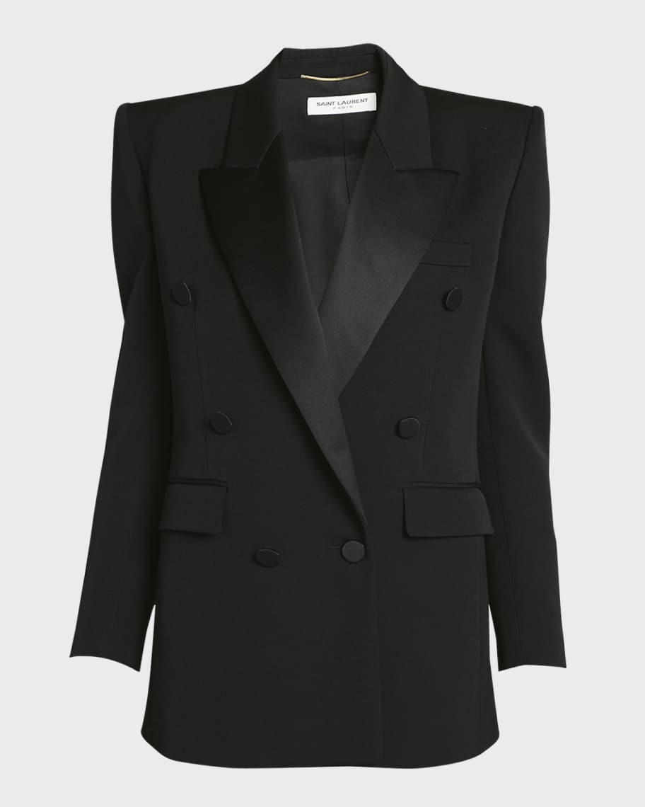 Silk Lapel Blazer Jacket | Neiman Marcus