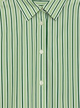 Wide-Sleeve Cotton Shirt – White/Green – Women – ARKET GB | Arket UK
