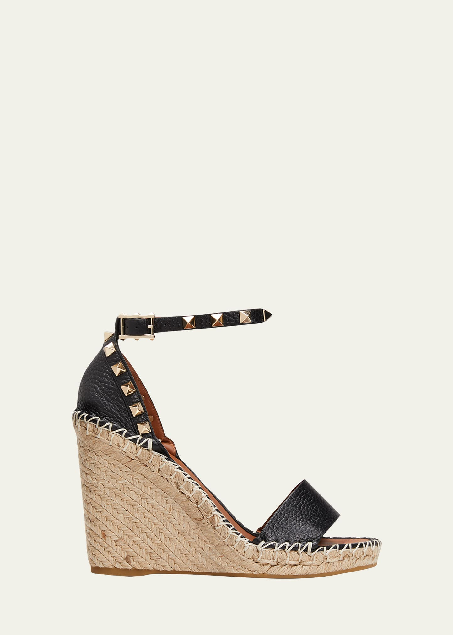 Valentino Garavani Rockstud Double Espadrille Wedge Sandals | Bergdorf Goodman