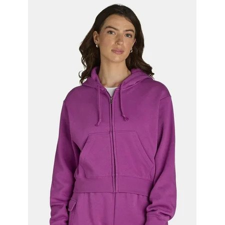No Boundaries Cropped Zip Hoodie Women’s | Walmart (US)
