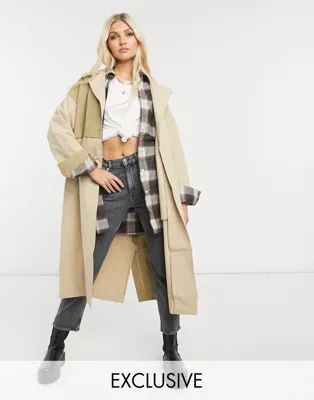 Reclaimed Vintage inspired the neutral two tone mac | ASOS (Global)