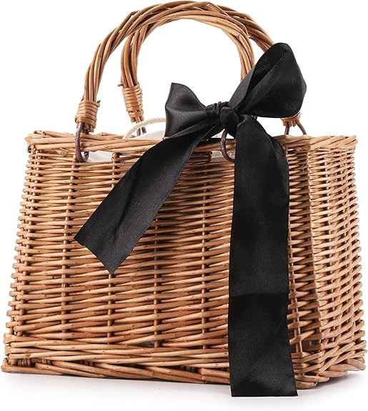 Straw Beach Bags For Women Summer Clutch Rattan Woven Wicker Purse Crochet Tote | Amazon (US)