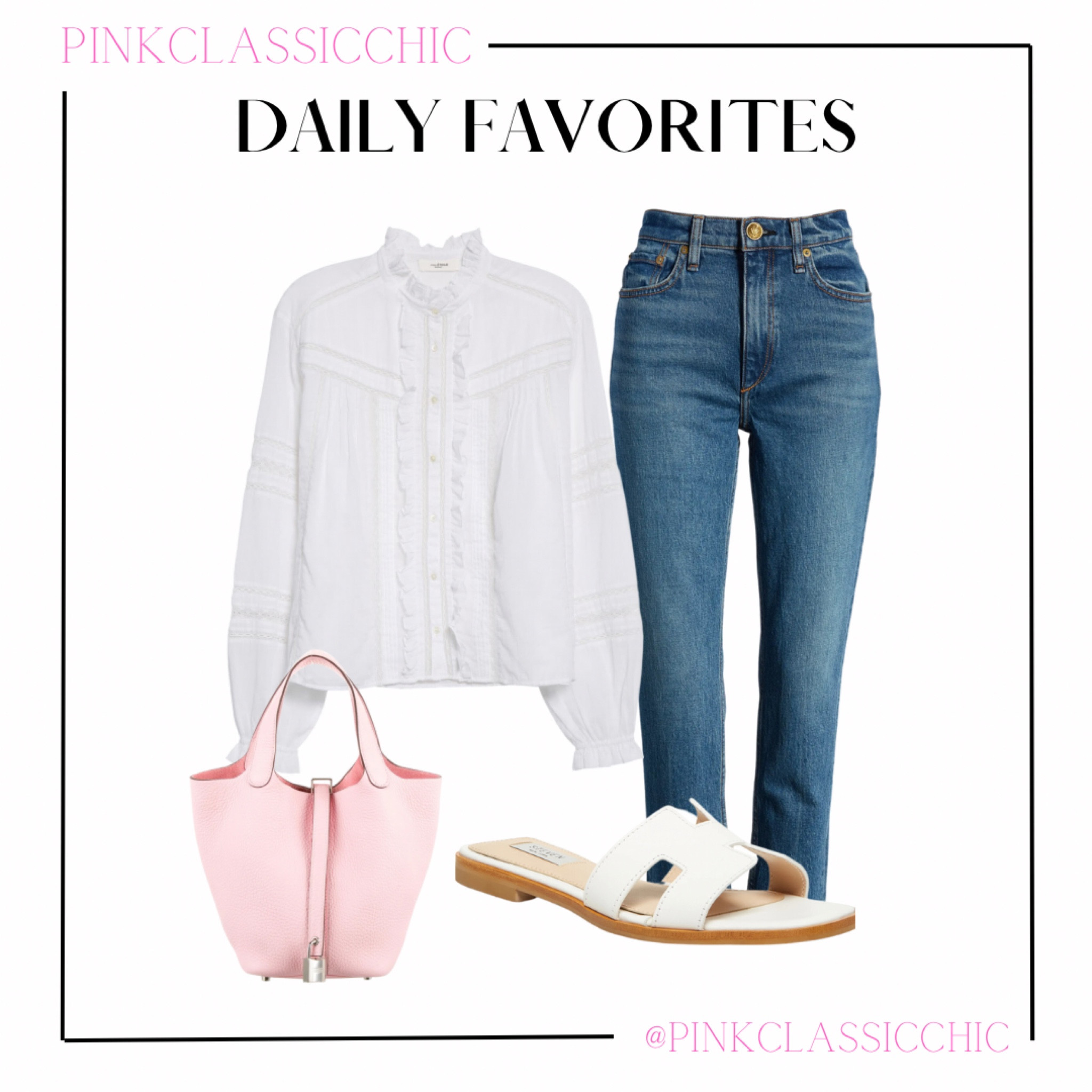 Nili lotan blouse, white blouse, spring looks, spring outfit, Steve Madden, Hermes look alike, Picotin, jeans, rag and bone 

#LTKSeasonal #LTKunder100 #LTKU