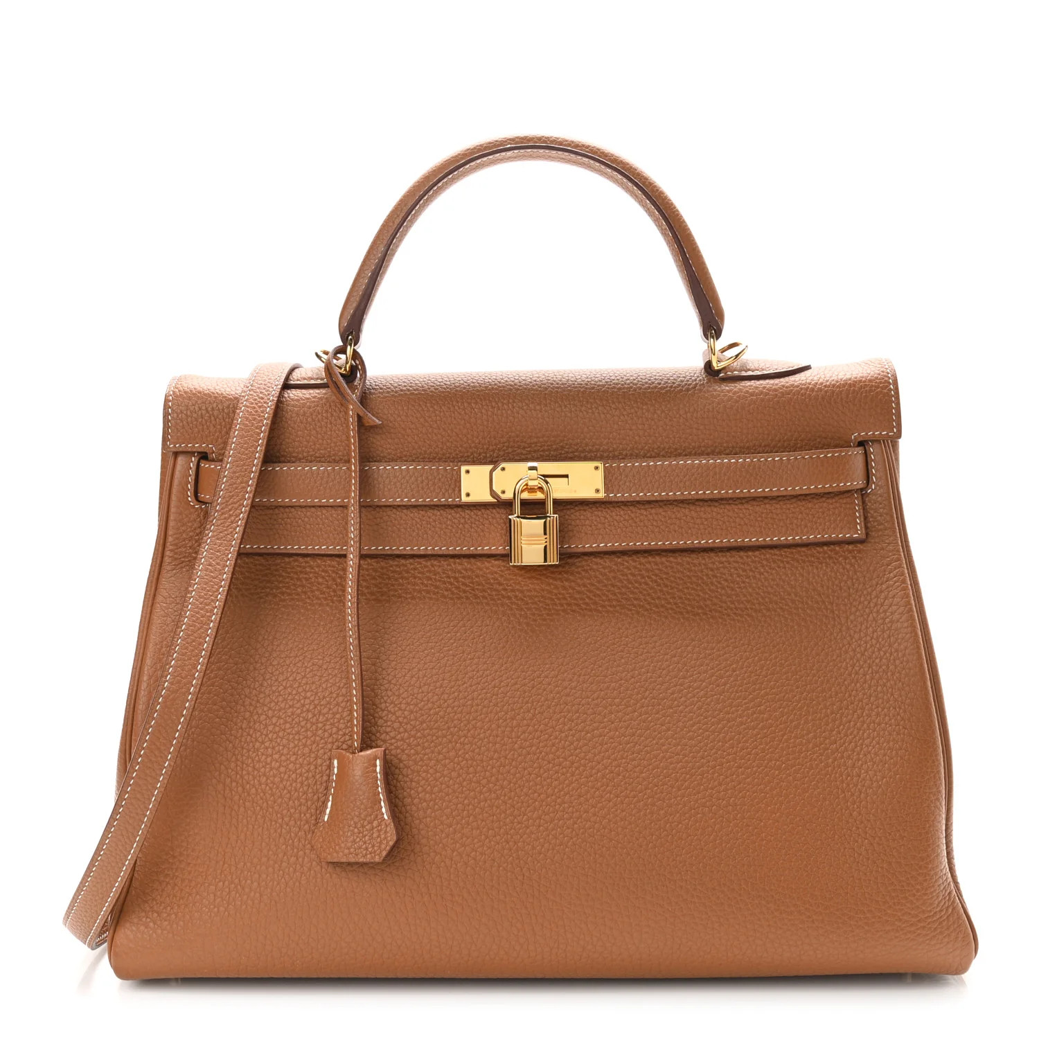 HERMES Togo Kelly Retourne 35 Gold | FASHIONPHILE (US)