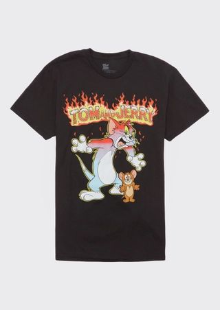 Black Tom And Jerry Fire Graphic Tee | rue21