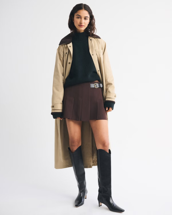 Women's Hardware Pleated Wrap Mini Skort | Women's | Abercrombie.com | Abercrombie & Fitch (US)