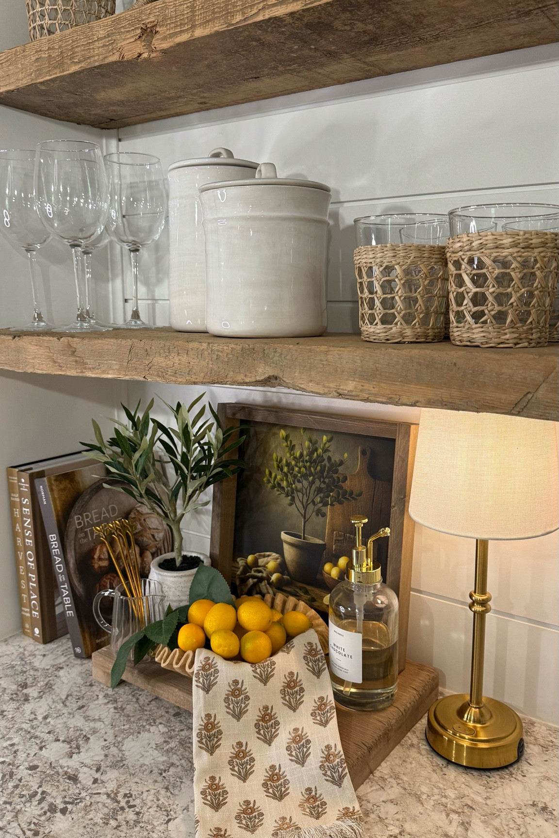 Cozy & Curated Coffee Bar✨ Follow @farmtotablecreations on Instagram for more inspiration.

This cozy coffee bar is giving all the warm-weather charm—from fresh citrus touches to glassware ready for iced everything. My original still life artwork adds a personal touch, framed beautifully by my sweet friend Brittany. Don’t forget to use code FARMOTABLE for 15% off! Size 12x12 shown with Briarsmoke stain.

Summer Coffee Bar | Lemon Coffee Bar | McGee & Co. | lemon decor | faux stems | home decor finds | neutral decor | Summer decorations | cozy home | affordable decor | home decor | home inspiration | summer refresh | summer vignette | summer decor | summer decorations | summer centerpiece | lemon centerpiece | lemon tray | summer tray | coffee station | coffee corner 



#LTKSeasonal #LTKSaleAlert #LTKHome