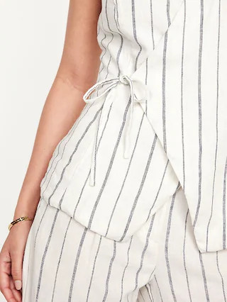 Linen-Blend Side-Tie Vest | Old Navy (US)