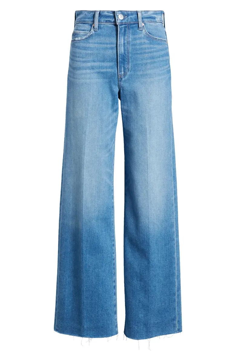 PAIGE Anessa High Waist Raw Hem Wide Leg Jeans | Nordstrom | Nordstrom