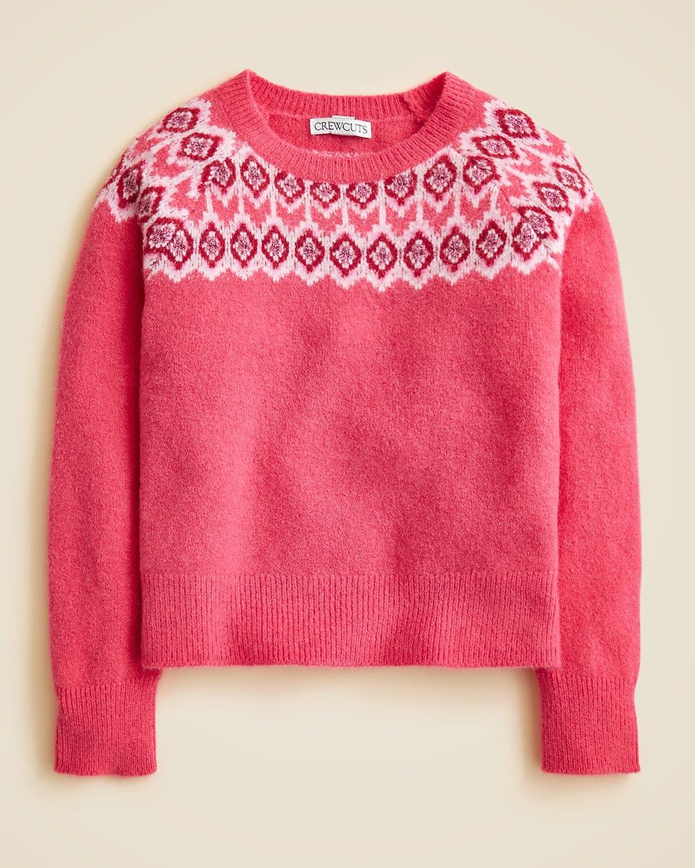 Girls' metallic Fair Isle sweater in Supersoft yarn | J. Crew US