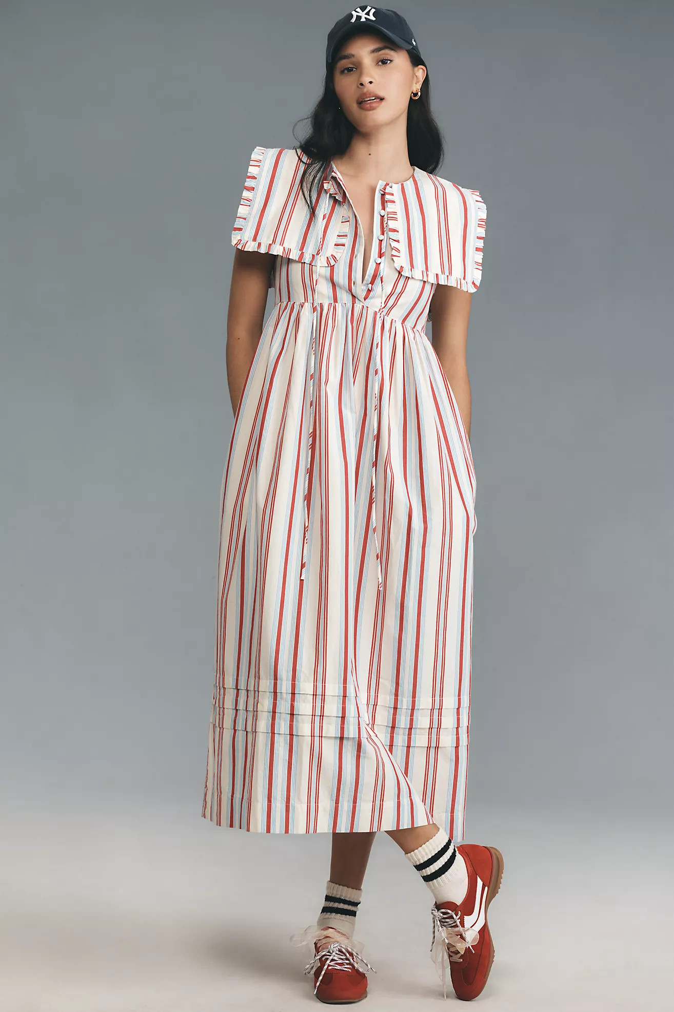 Damson Madder Josephine Collared Midi Dress | Anthropologie (US)