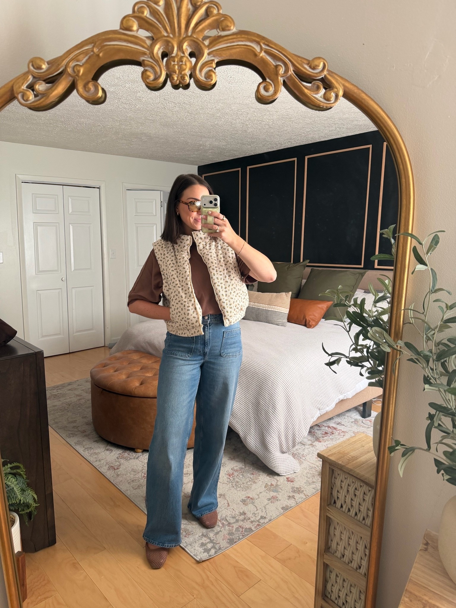 Altar’s State cream floral puffer vest. This is the cuuutest Fall outfit must-have 🙌🏻🤎

These $17 @Walmart denim Free Assembly jeans are the star of the show!!

#LTKootd #LTKSaleAlert #LTKTall