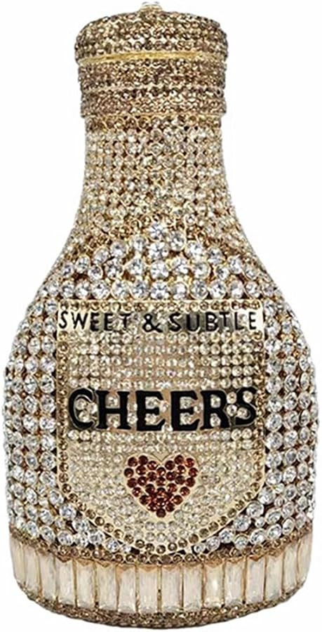 Rhinestone Champagne Bottle Clutch, Luxury Evening Bag for Women | Amazon (US)