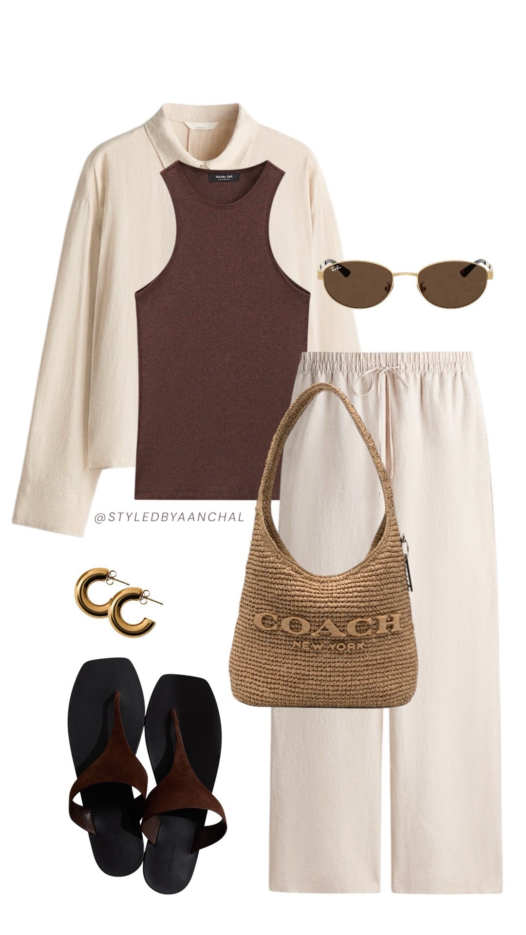 Beige and brown outfit


Hm
Beige set
Beige linen
Coach raffia bag
Massimo Dutti top
Round sunglasses 
Cute outfit Casual
Comfy outfit


#LTKootd #LTKTravel #LTKgrwm