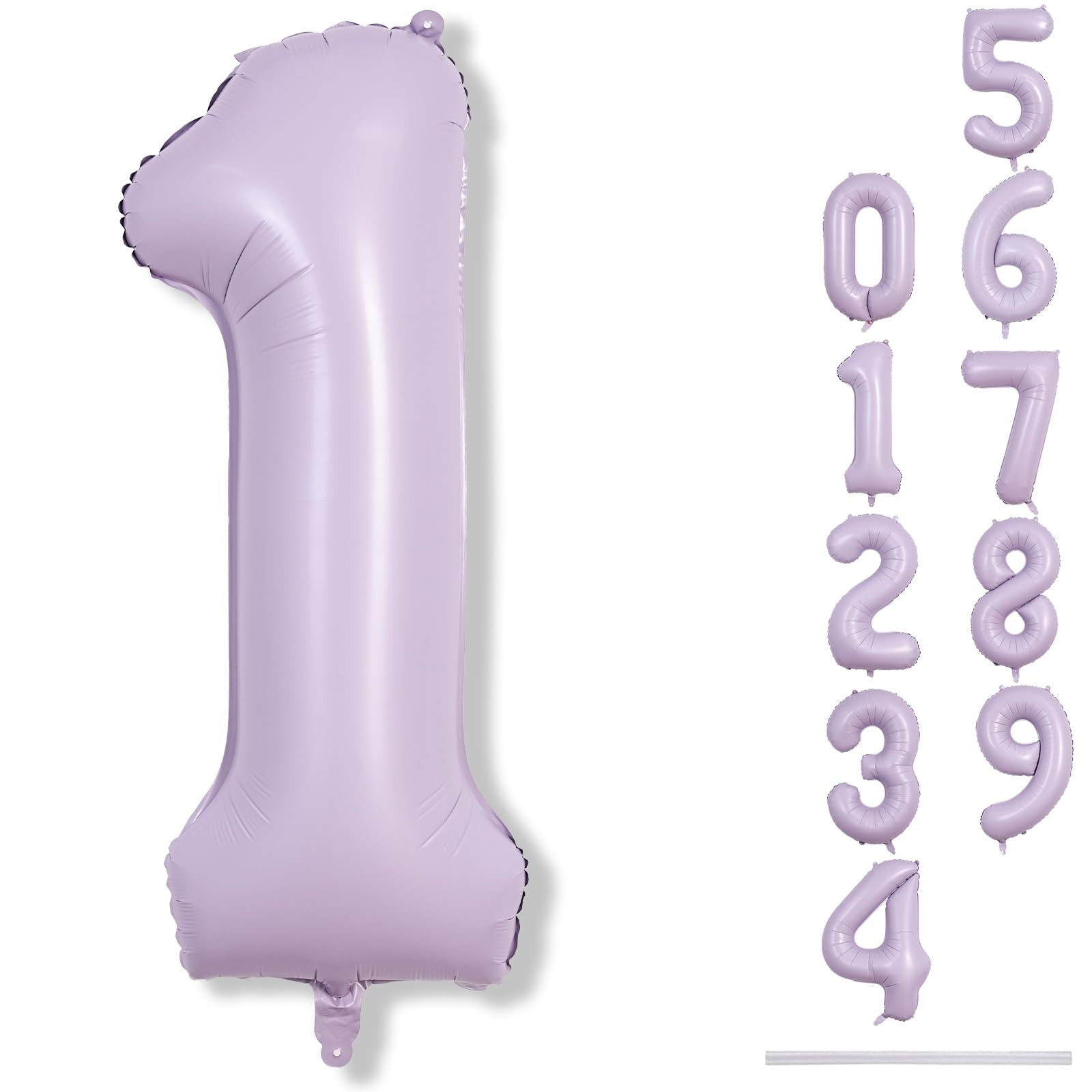 40 Inch Light Purple Number 1 Balloon for 1st Birthday Decoration, Large Pastel Purple Mylar Foil... | Amazon (US)
