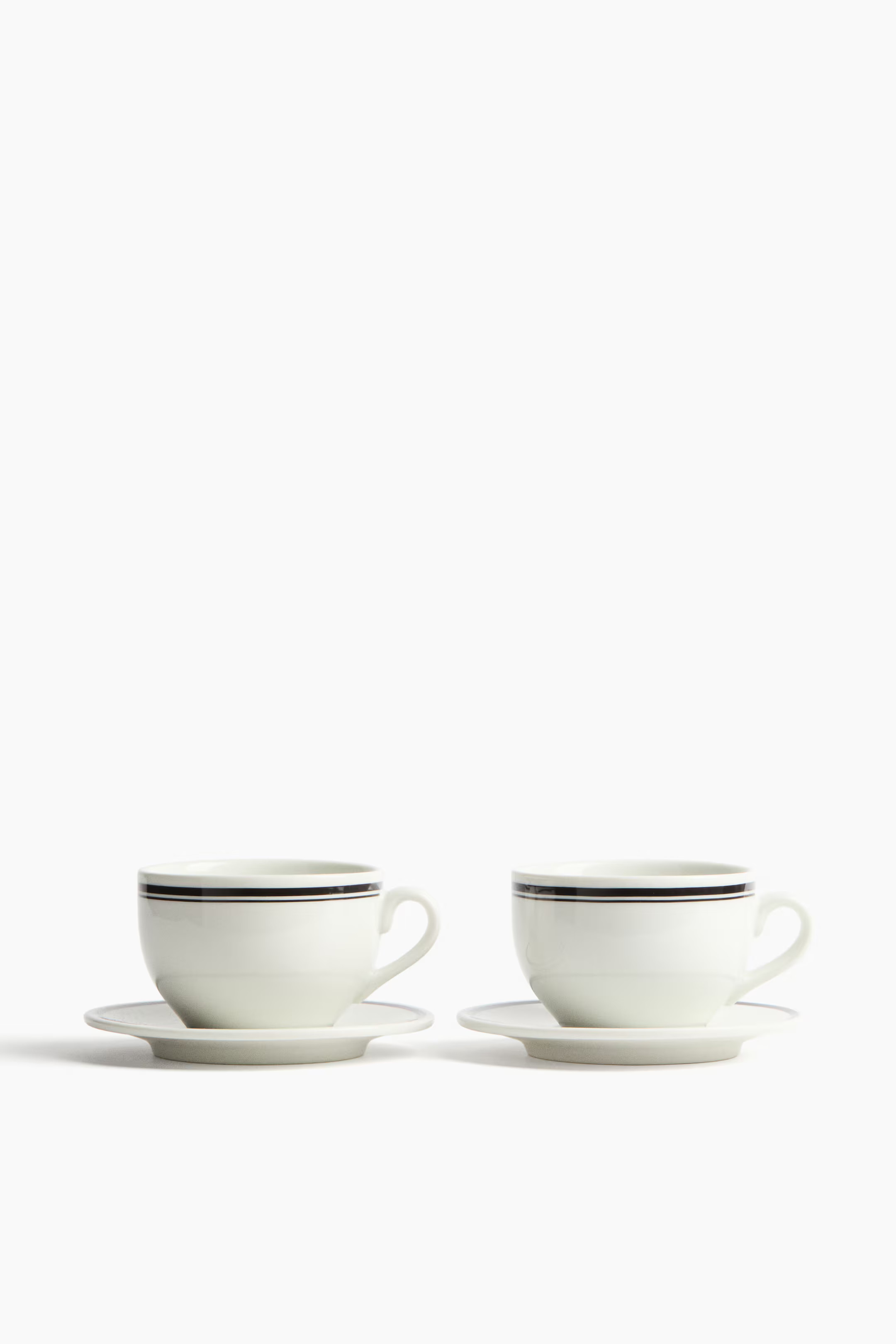 2-Pack Porcelain Cups with Saucers | H&M (US + CA)