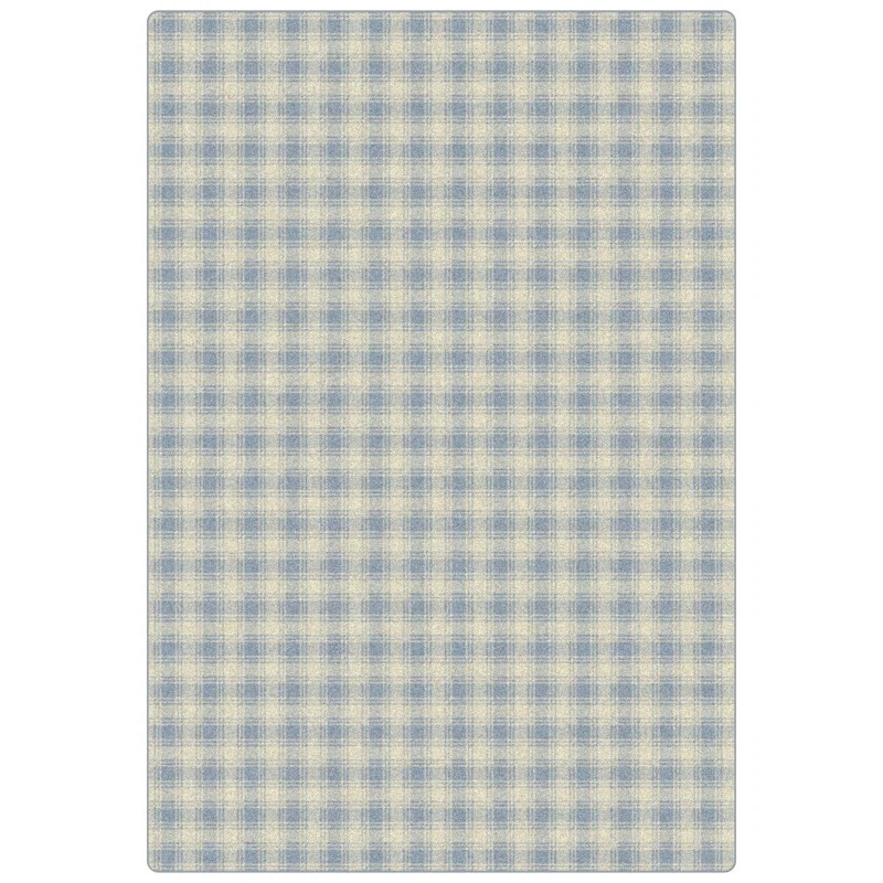 Imagine Shortstop Light Blue Plaid Area Rug | Wayfair North America
