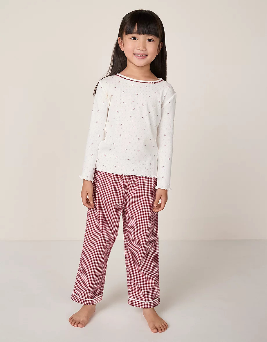 Organic Cotton Slim Fit Winter Floral & Gingham Pyjamas (2–12yrs) | The White Company UK & ROW