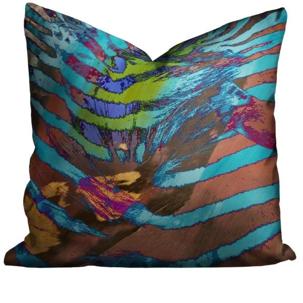 Luxury Velvet Zebra Pillow - African Paint | SmithHönig