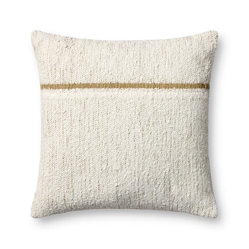 Loloi II Collection PLL0192 Ivory/Gold 22'' x 22'' Cover w/Down Pillow | Amazon (US)