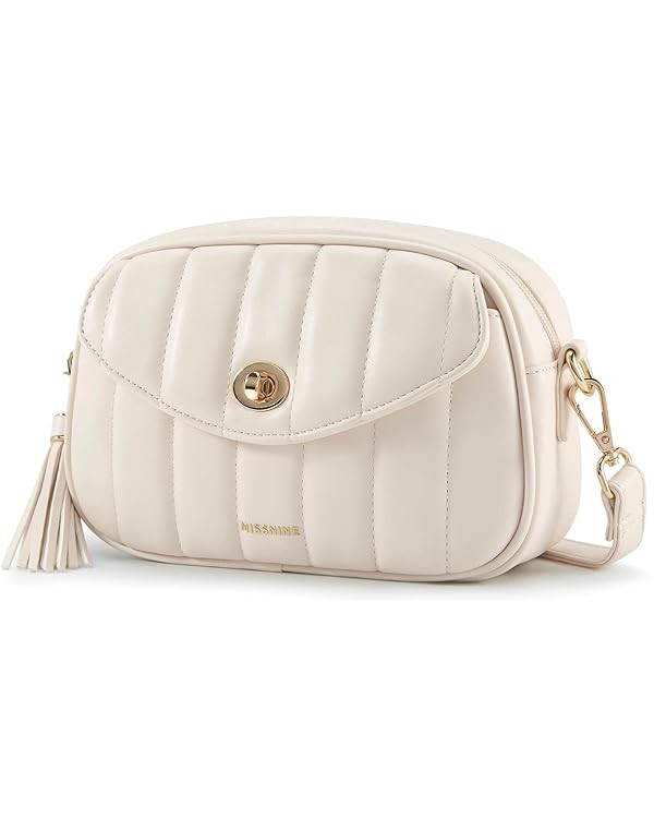 Missnine Crossbody Bags for Women Soft Quilted PU Leather Shoulder Bag Small Purse with Strap and... | Amazon (US)