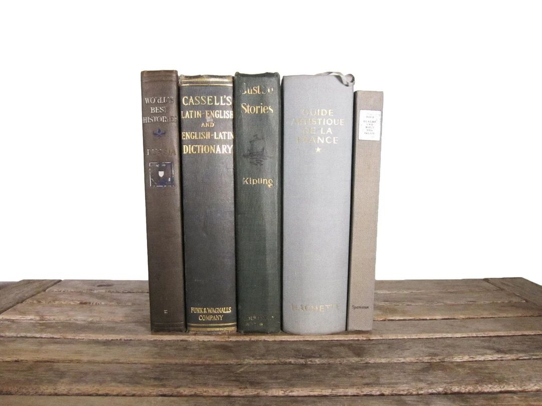 Stormy Skies  Vintage Blue Books  Set of Five Aqua Navy - Etsy | Etsy (US)