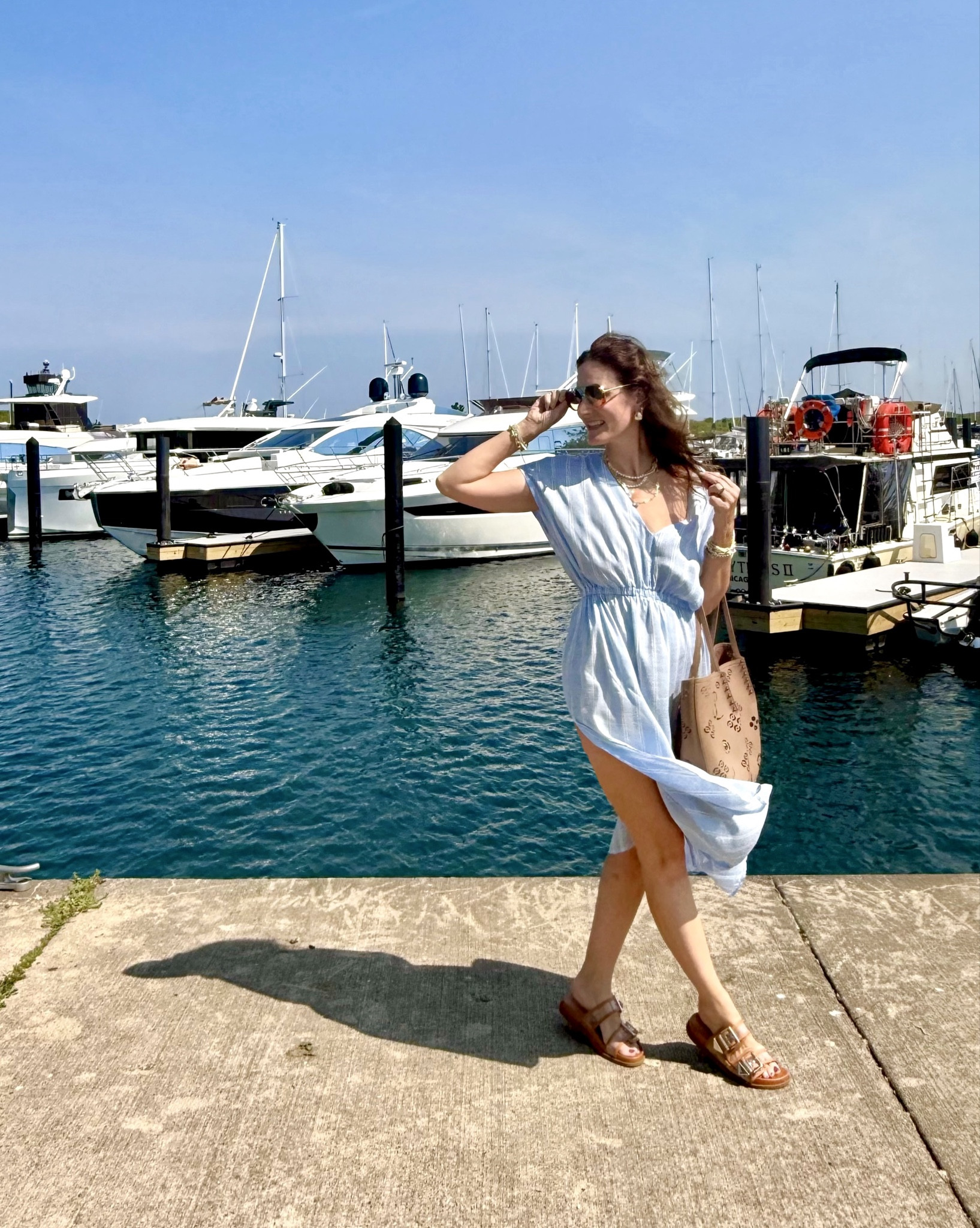 Nautical, but make it everyday! 🌊⚓️ The #fishermanaesthetic is setting the tone for summer 2025 & I’m all about the textures, layers and stripes.

Swipe to see my three @kohls looks that capture my #Midwest Coastal vibe:
🌊 Look 1: @cupshe Striped Dolman Sleeve Midi Cover-Up Dress – classic stripes + flowy fit 
🌊 Look 2: CUPSHE Slip Smocking Jumpsuit Cover-Up Dress – comfy, flattering, and with shorts 
🌊 Look 3: The Sonoma Goods For Life Oversized Boyfriend Shirt – lightweight and oversized in the best way