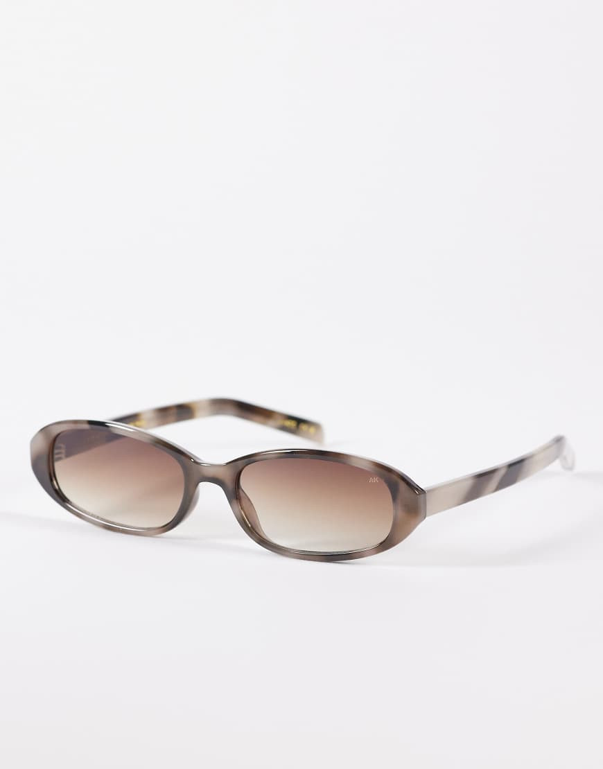 A.Kjaerbede Macy slim oval sunglasses in cookie dough-Brown | ASOS (Global)