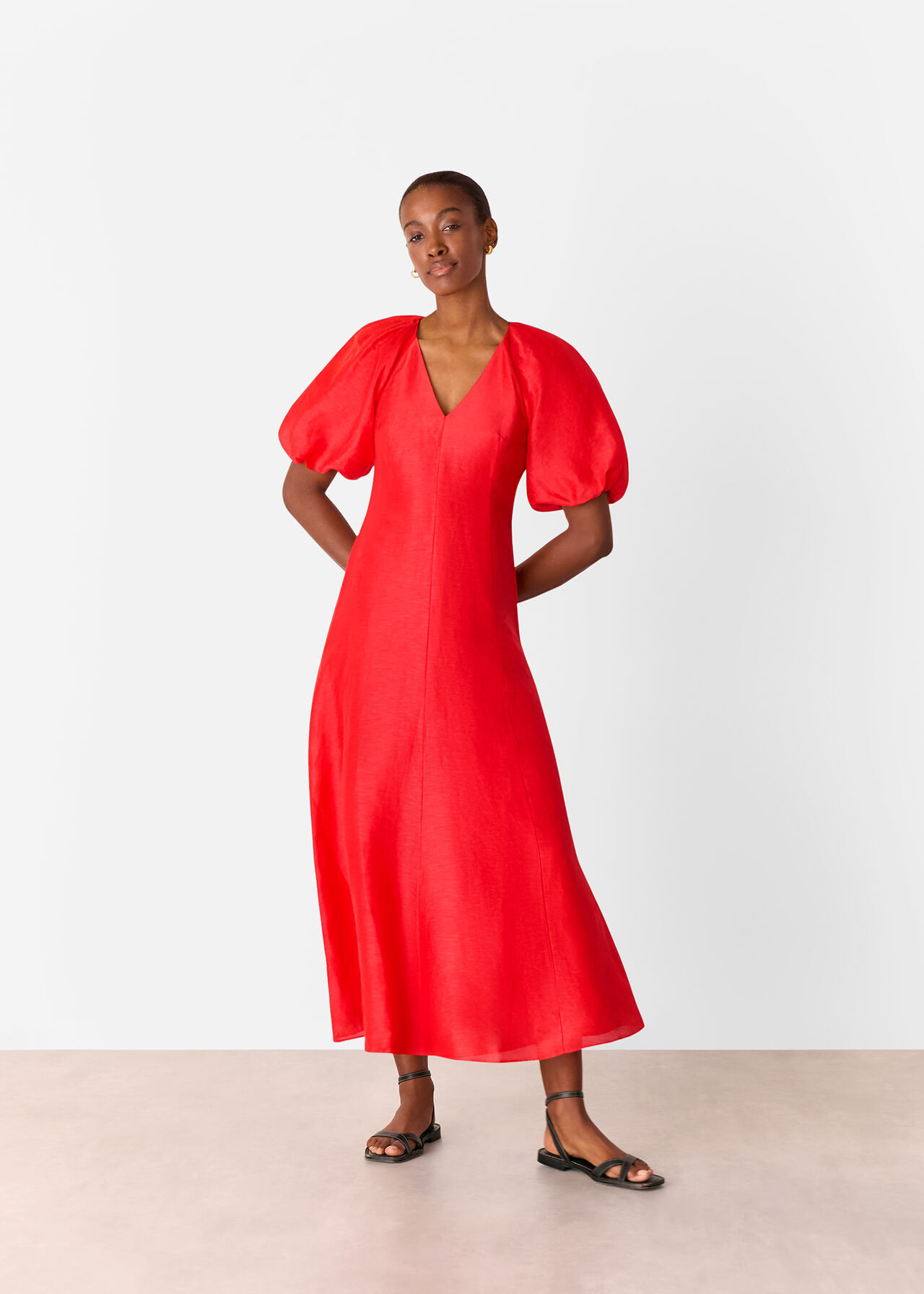 Red Silk Blend Taffeta Maxi Dress | WHISTLES | Whistles UK | | Whistles