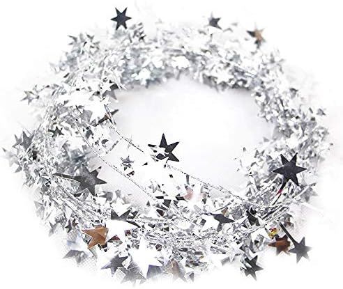 Neo LOONS 25 Ft Star Garland Tinsel Star Brace Wire Garland for Christmas Tree Decor Ornaments Party | Amazon (US)
