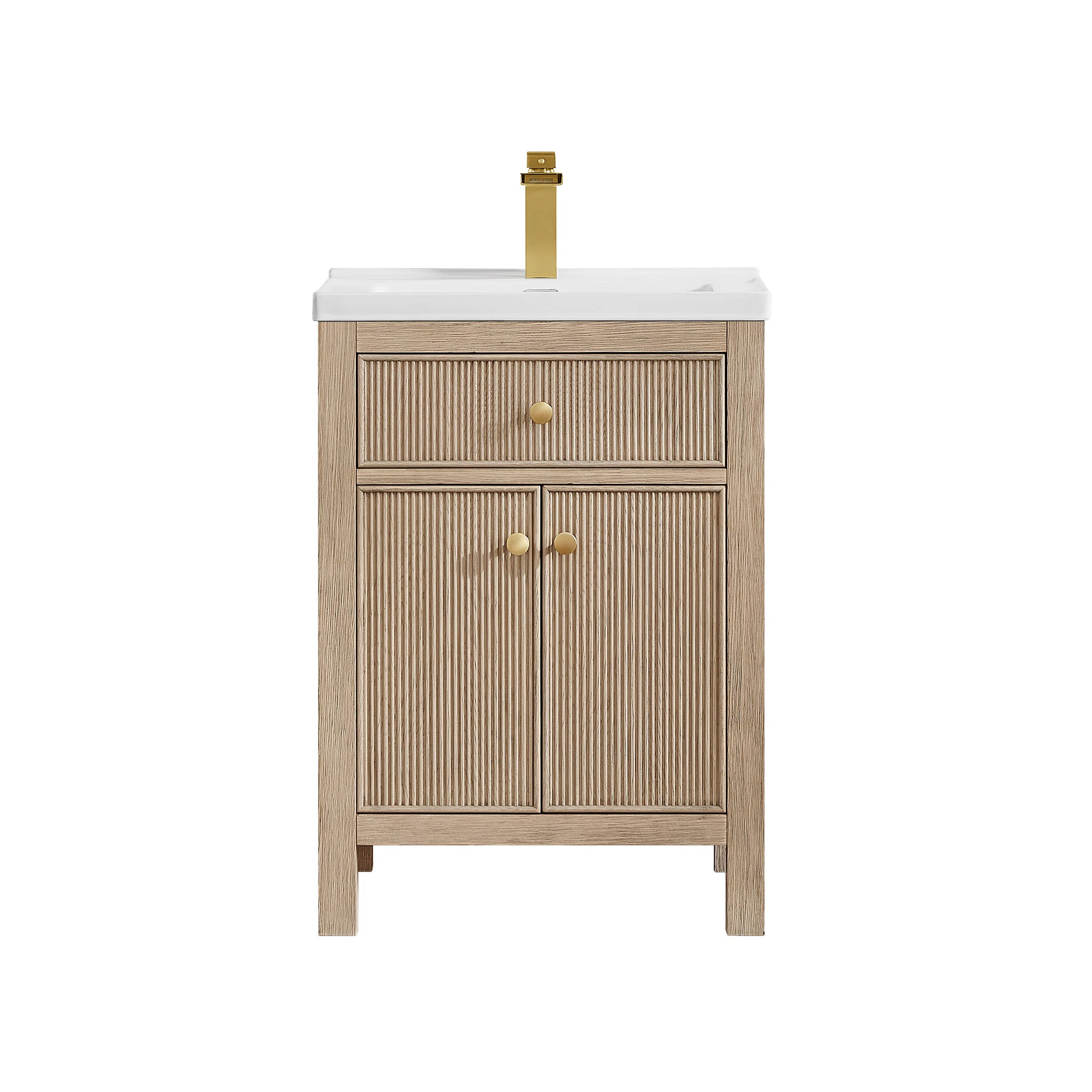 Lala 24" Single Bathroom Vanity with White Ceramic Integrated Sink without Mirror | Birch Lane
