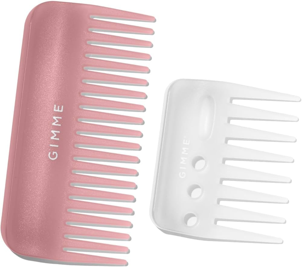 Gimme Beauty - Pink & White Shower Comb Set - Strong Wide Tooth Comb for Wet Hair Brushing & Dist... | Amazon (US)