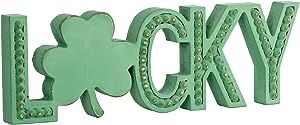 BAYSBAI Lucky Sign Beaded, Freestanding Wood Letters Lucky, Rustic Irish Clover Decor, Saint Patr... | Amazon (US)