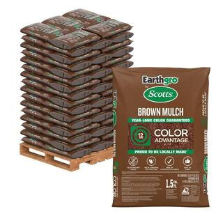 Brown Mulch Pallet 120 cu. ft. Bulk Shredded Wood Mulch for Landscapes (Pallet of 80 1.5 cu. ft. Bags) | The Home Depot