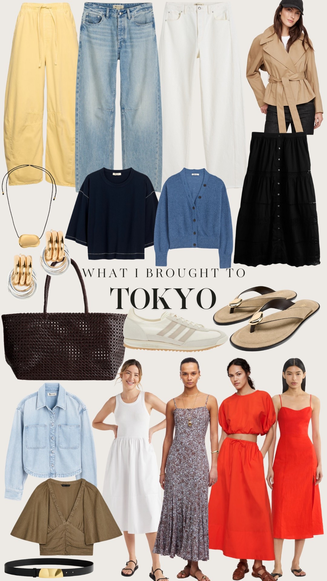 What I brought to Tokyo! 
Light denim, barrel jeans, sandals, linen dress, cotton dress, mixy dress, cotton skirt set, sneakers, gold hardware accessories, large leather tote bag, two tone earrings, sweaters, cashmere.

#LTKOver40 #LTKTravel #LTKStyleTip