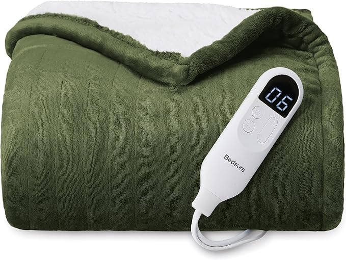 Bedsure Heated Blanket Throw Blanket - Fast Heating Electric Blanket, Soft Flannel Heated Throw w... | Amazon (US)