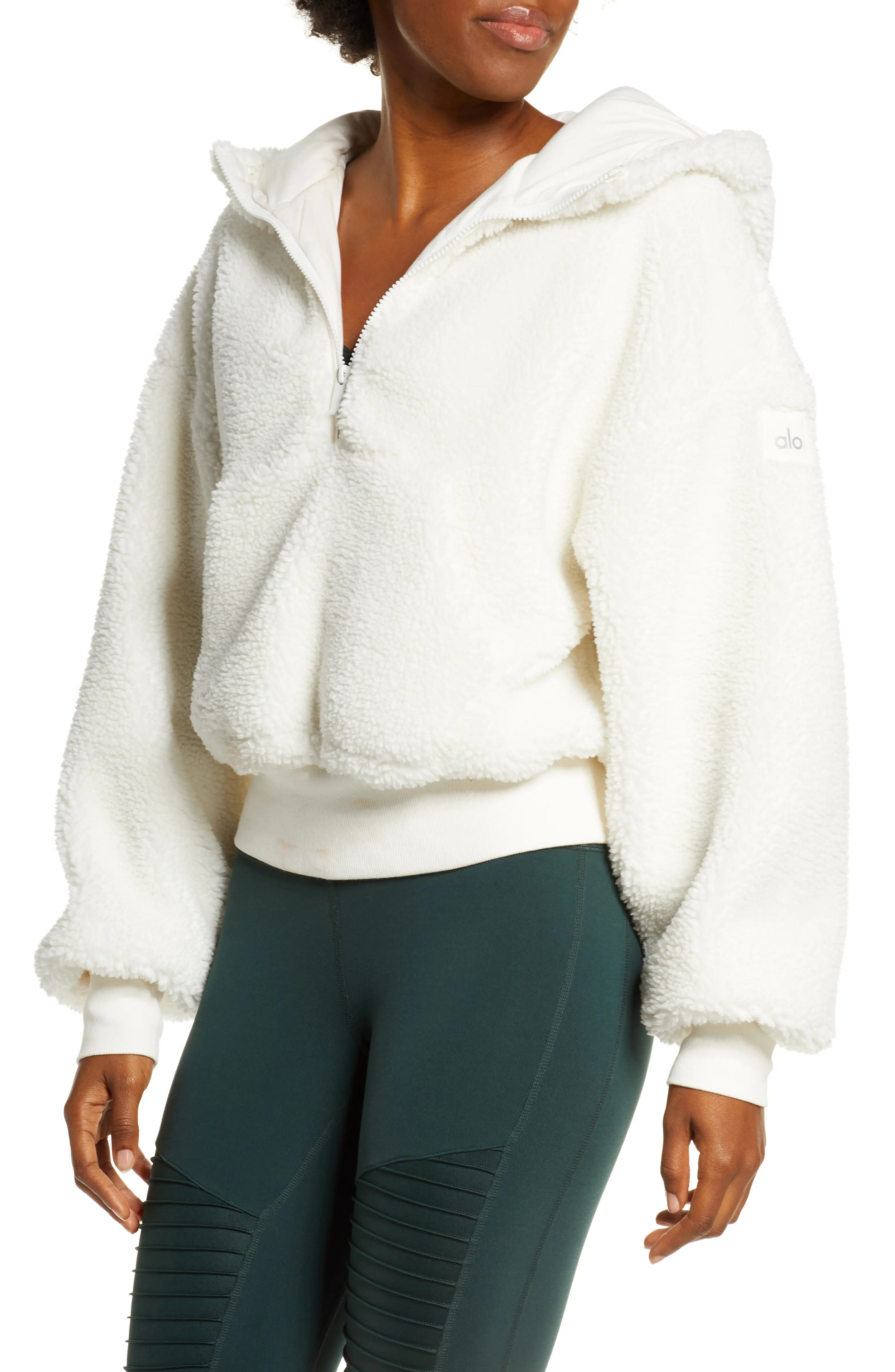 Streetside Half Zip Faux Fur Hoodie | Nordstrom