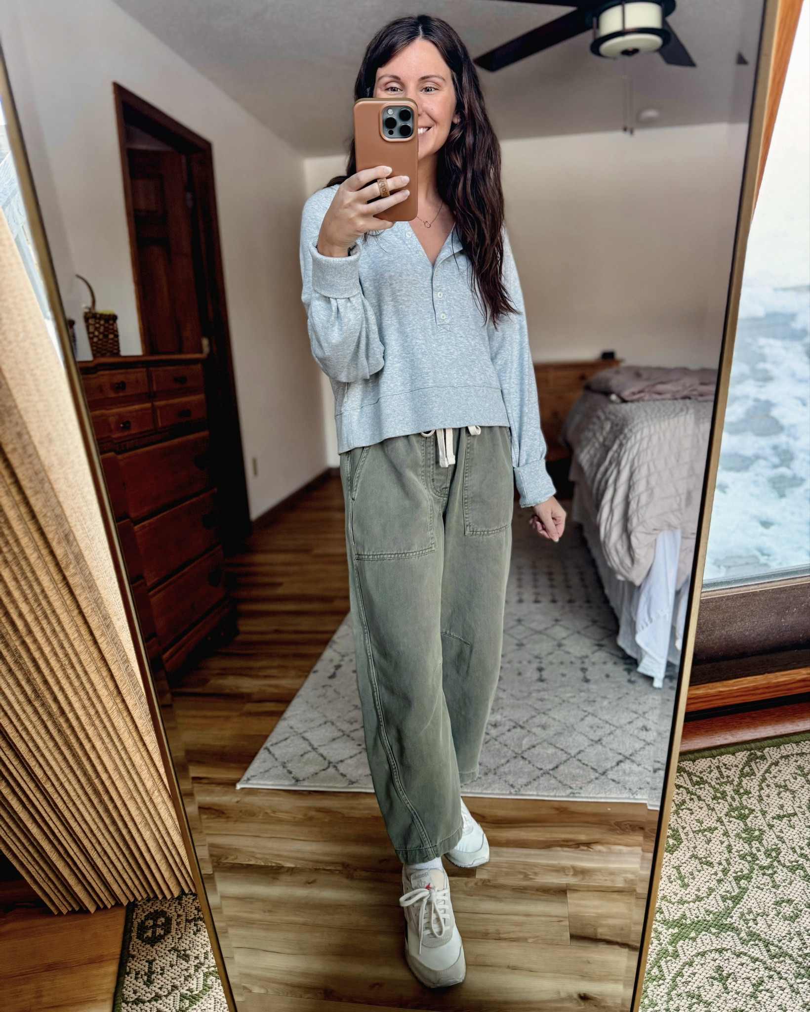 Wearing xs in my henley top (grey is form last year—it’s back in new colors and I also linked similar grey ones) 
xs short/petite in these pants (I also have the brown/tan color), and my sneakers are size 6.5 (also linked similar) 

#LTKootd #LTKmomlife #LTKPetite