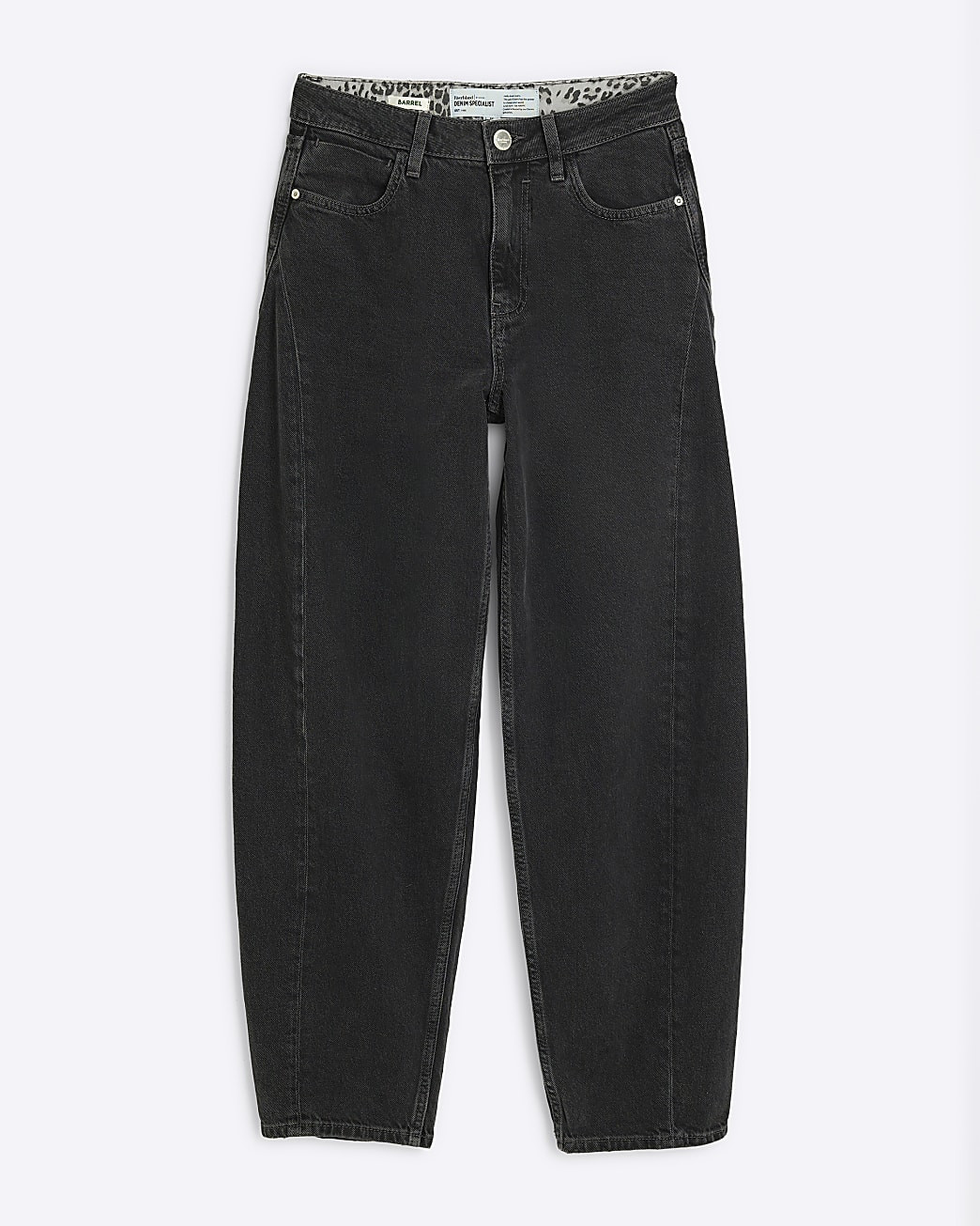 Black Denim Barrel Jeans | River Island (UK & IE)