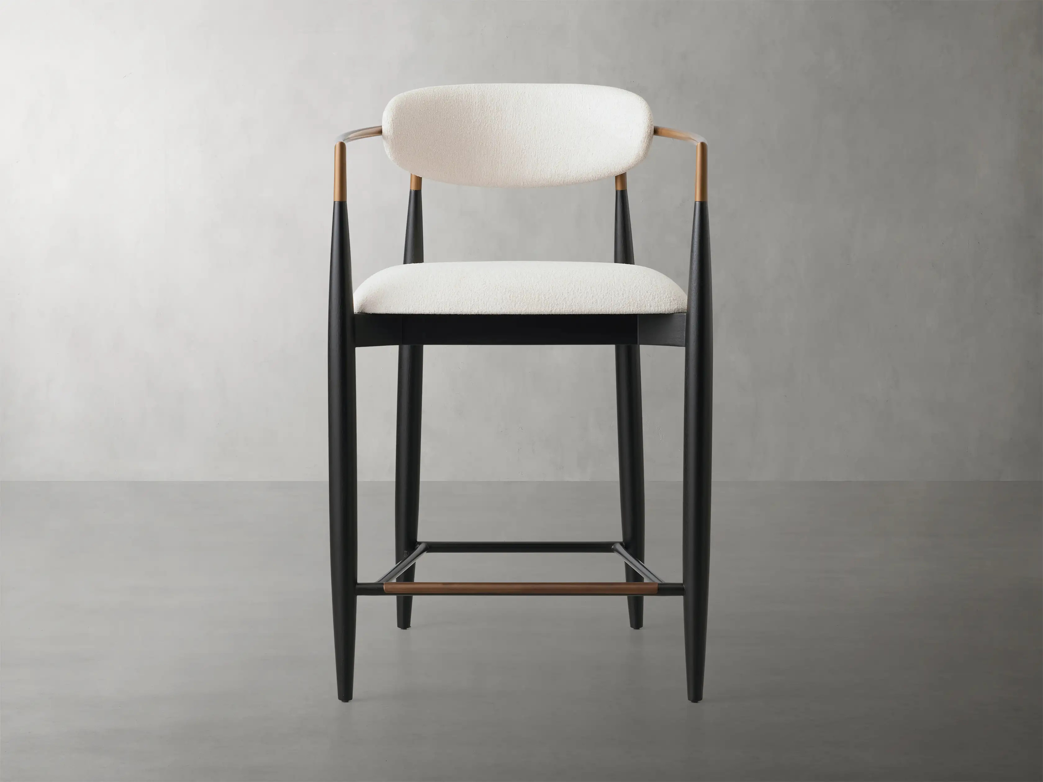 Jagger Stool in Black with Antique Brass | Arhaus