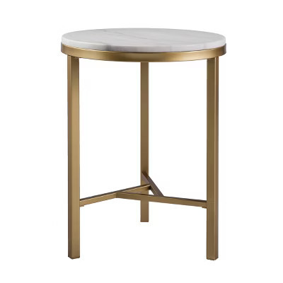 Garza Marble Side Table -Midcentury Modern Style - Champagne - SEI | Target