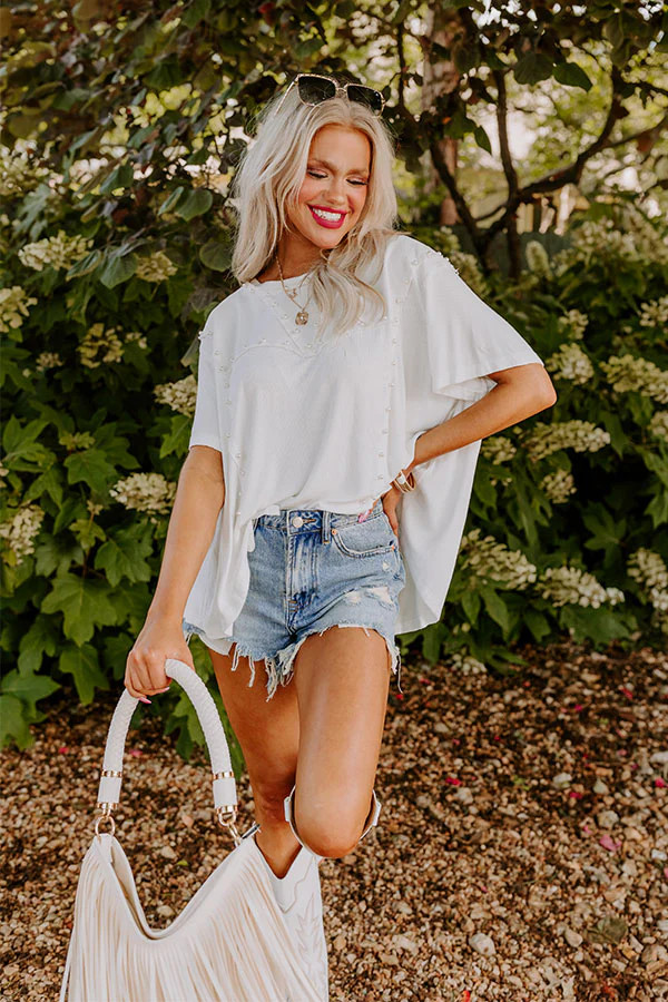 Poised Romance Embellished Top In White | Impressions Online Boutique