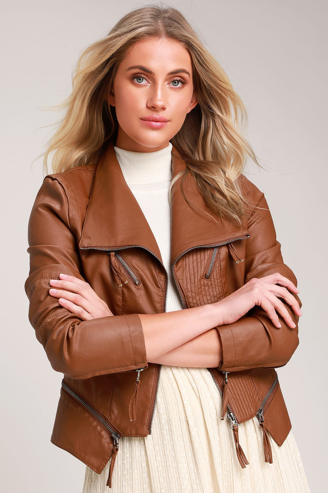 Up on a Tuesday Camel Vegan Leather Jacket | Lulus (US)