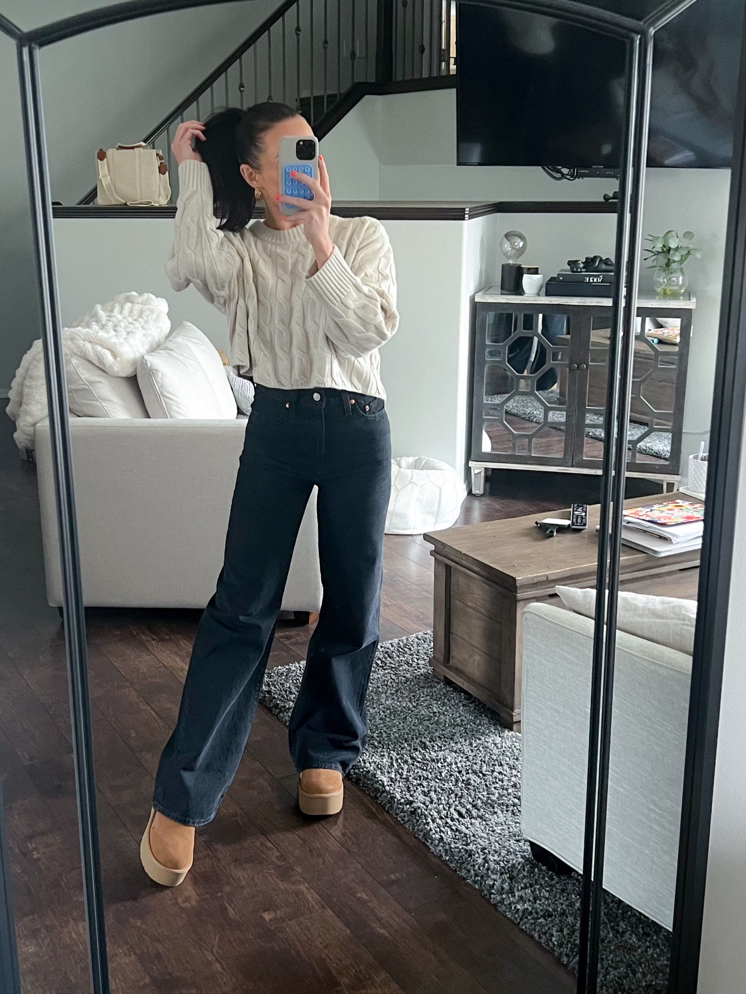 Fall Outfit or Winter Outfit I love a light cropped sweater with black wide leg jeans 🖤

#LTKSeasonal #LTKstyletip